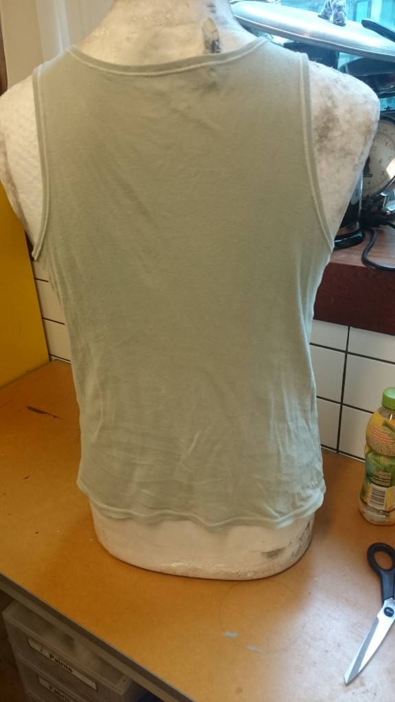 Garment before breaking down - back