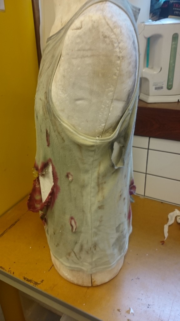 Broken down garment - side