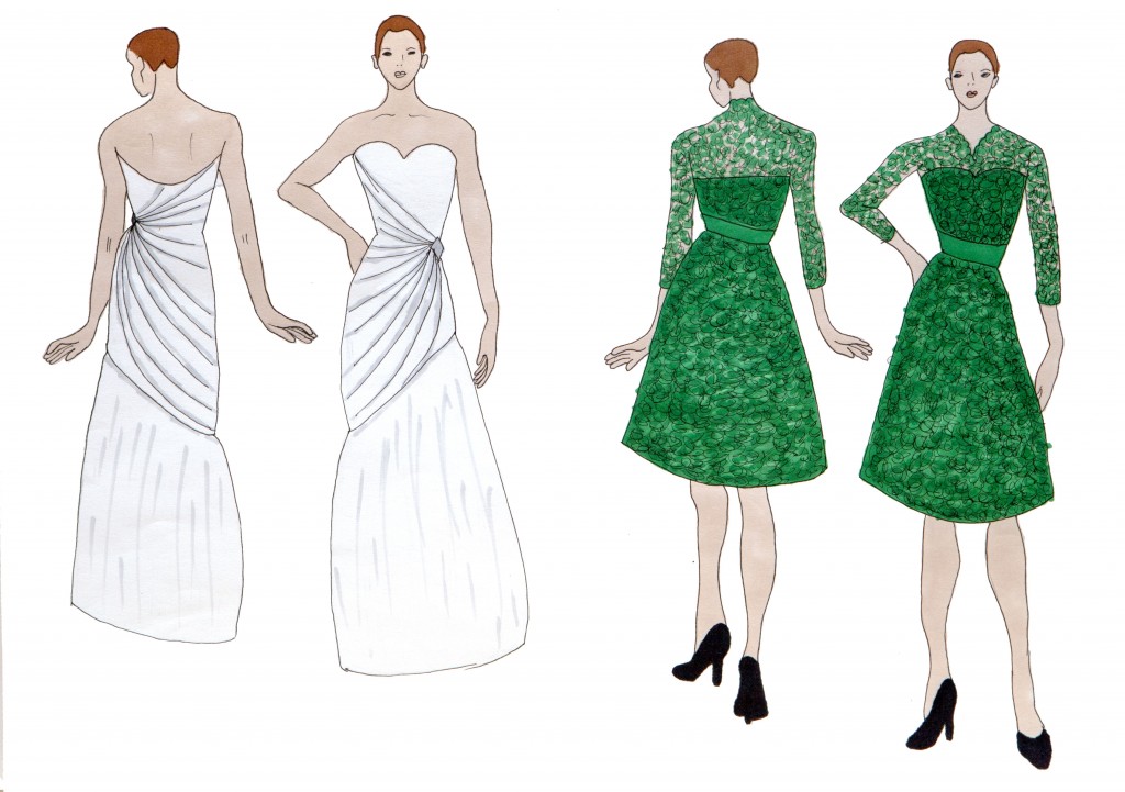 Two dress designs