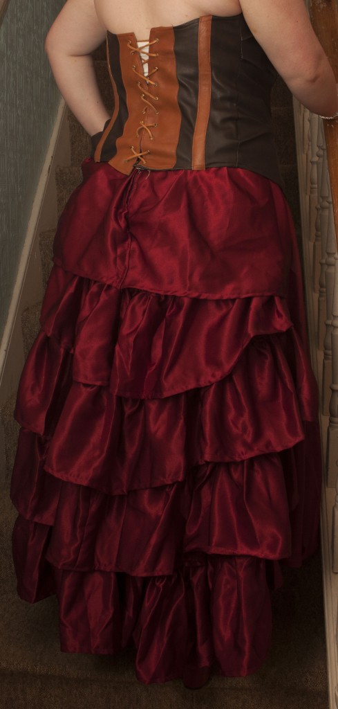 A steampunk costume - back